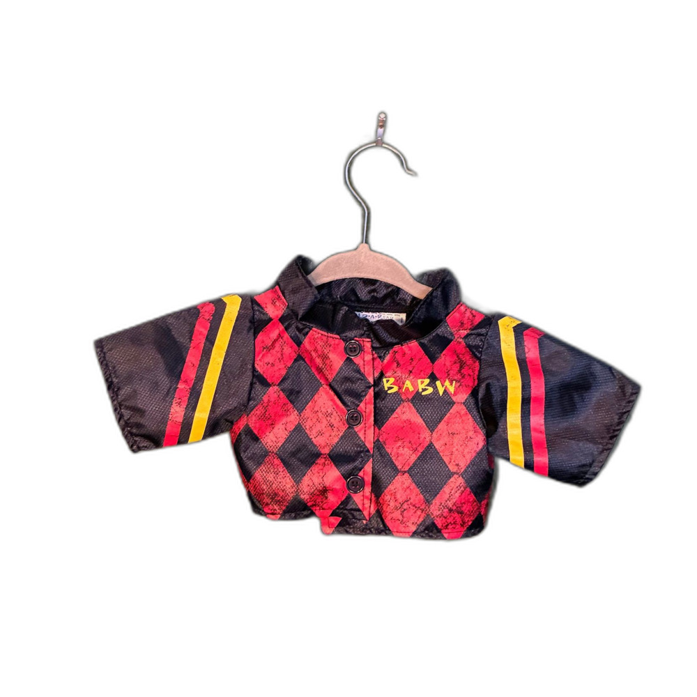 Build-A-Bear Workshop Red & Black Argyle Varsity Jacket Bear Clothing
